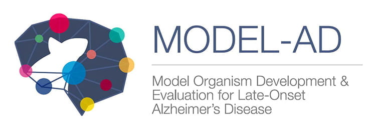 A large version of the MODL-AD logo, with the text "Model organism development & evaluation for late-onset Alzheimer's Disease"